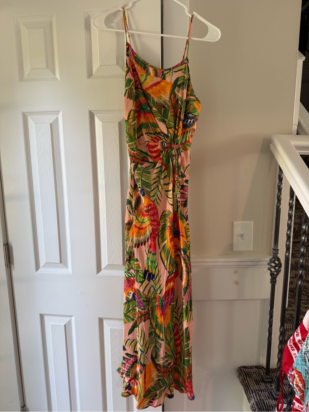 Farm Rio Macaw Leaves Maxi Dress Size Medium EC2